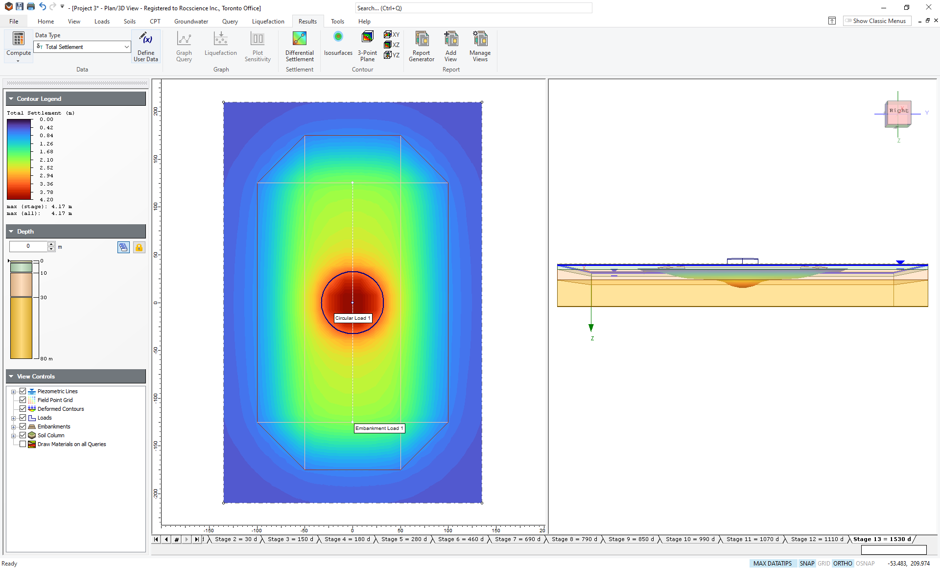 Model View of Deformed Contours